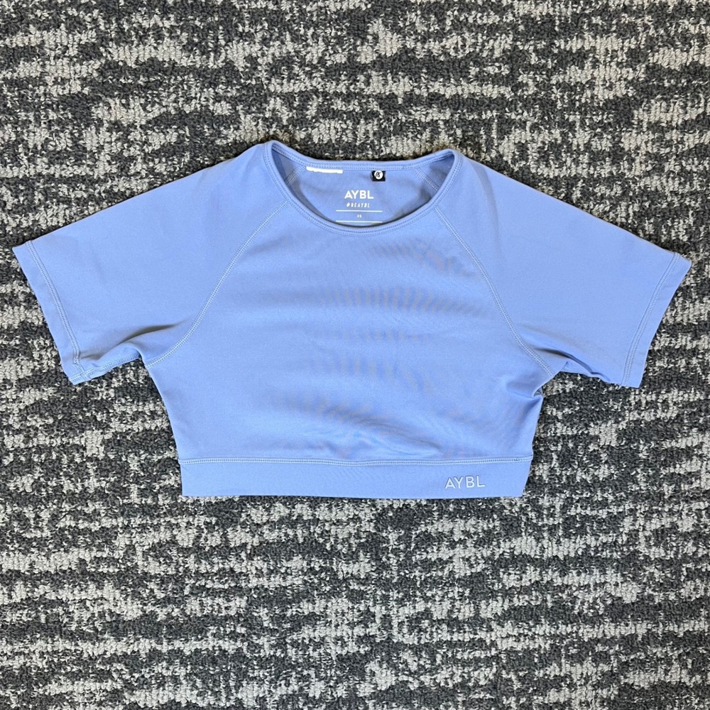 AYBL Balance V2 Seamless Crop‎ Top Womens XS Blue Excellent Activewear Workout